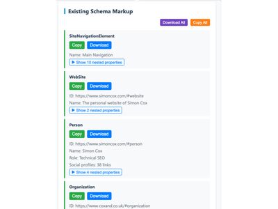 Simon‘s Schema Analyser Legend