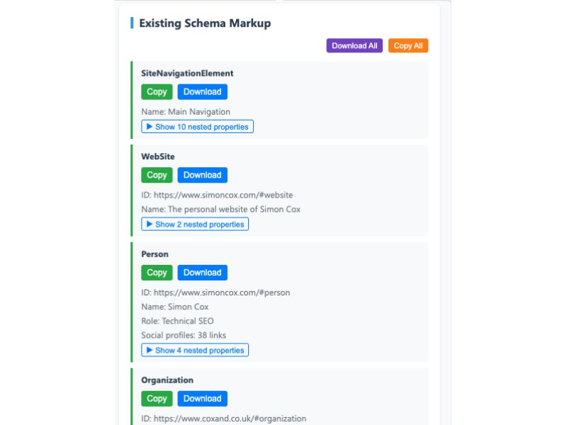 Simon‘s Schema Analyser Chrome Extension