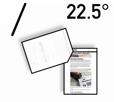 Drawing of staple at 22.5 degrees.