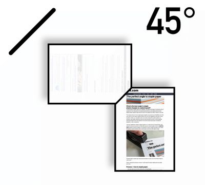 Drawing of staple at 45 degrees.