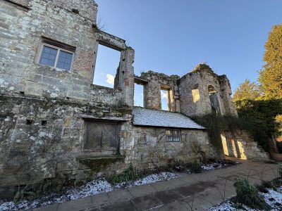 Looking from the East from inside the ruins of the old house at Old Scotney Castle.